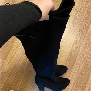 Black over the knee suede boots